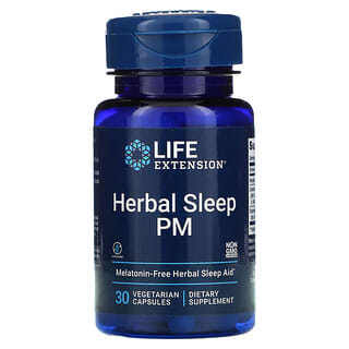 Life Extension, Herbal Sleep PM, 30 cápsulas vegetales