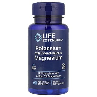 Life Extension, Kalium dengan Magnesium Pelepasan Lambat, 60 Kapsul Vegetarian