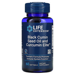 Life Extension, زيت بذور الكمون الأسود و Curcumin Elite , 60 كبسولة هلامية