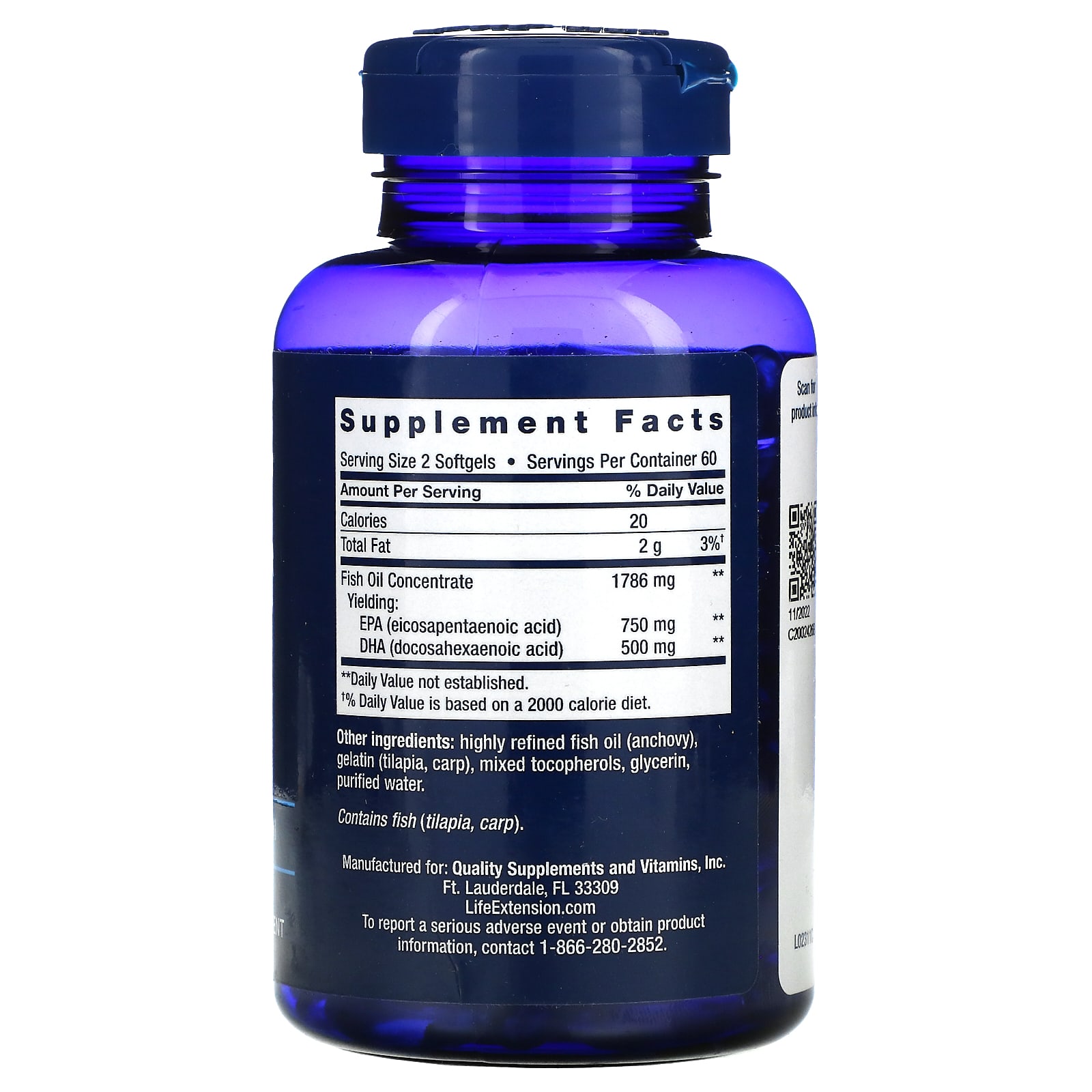 Life Extension, Clearly EPA/DHA Fish Oil, 120 Softgels