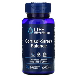 Life Extension, Cortisol-Stress Balance, добавка для підтримки балансу кортизолу, 30 вегетаріанських капсул