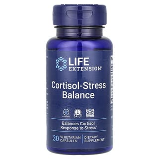 Life Extension, Cortisol-Stress Balance, добавка для підтримки балансу кортизолу, 30 вегетаріанських капсул