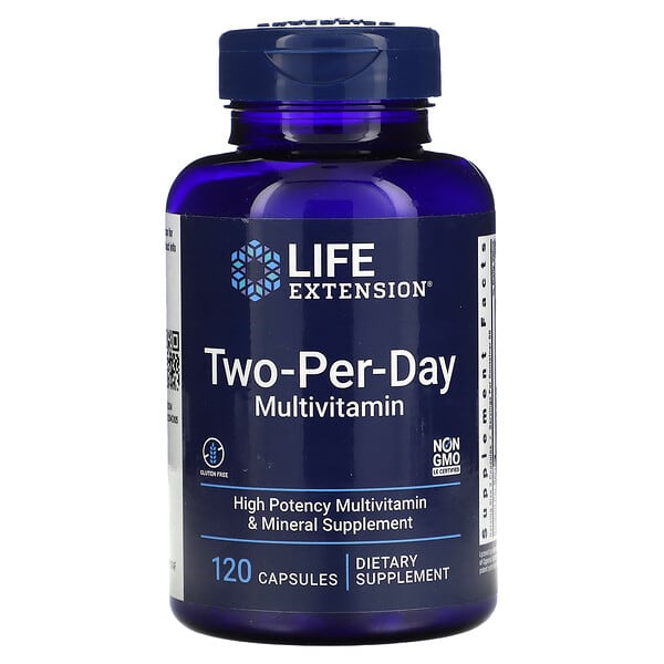 Life Extension‏, الفيتامينات المتعددة اثنان في اليوم، 120 كبسولة