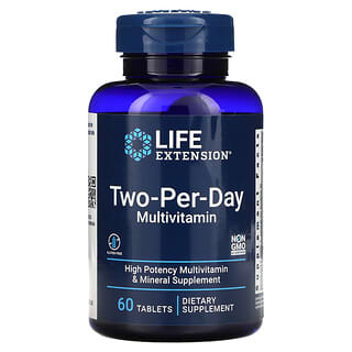 Life Extension, Suplemento multivitamínico de dos comprimidos por día, 60 comprimidos
