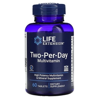 Life Extension, Suplemento multivitamínico de dos comprimidos por día, 60 comprimidos