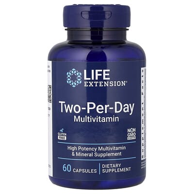LifeExtension,мультивитаминыдляприемадваразавдень,60капсул