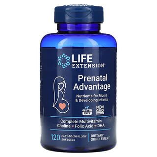 Life Extension, Prenatal Advantage, 120 cápsulas blandas fáciles de ingerir