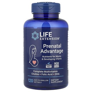 Life Extension, Prenatal Advantage, 120 Cápsulas Softgel Fáceis de Engolir