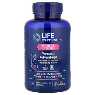 Life Extension, Salud de la mujer, Ventaja prenatal, 120 cápsulas blandas fáciles de ingerir
