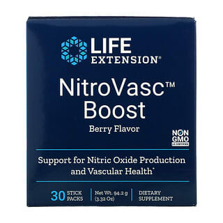 Life Extension, NitroVasc Boost, Berry Flavor, 30 Stick Packs