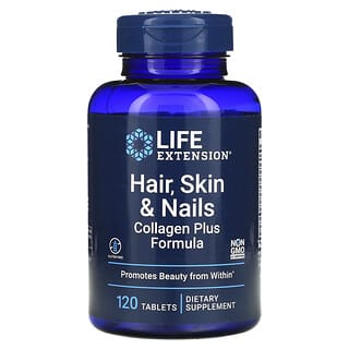 Life Extension, Hair, Skin & Nails, Kollagen-Plus-Formel für Haare, Haut und Nägel, 120 Tabletten
