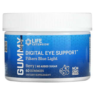 Life Extension, Digital Eye Support，過濾藍光，漿果味，60 粒軟糖