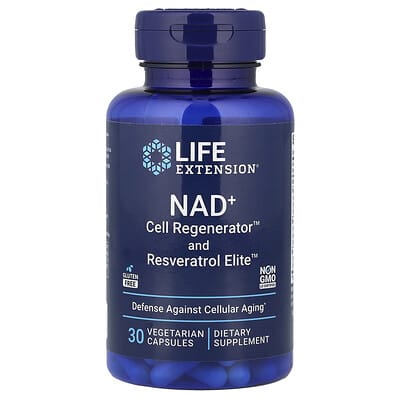 LifeExtension,NAD+CellRegeneratorиресвератрол,никотинамидрибозидNIAGEN,30вегетарианскихкапсул