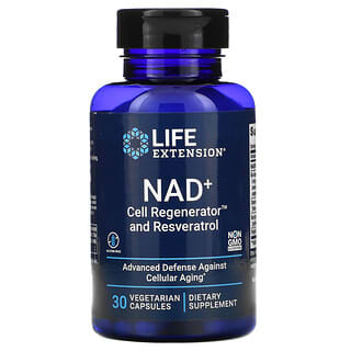 Life Extension, NAD+ Cell Regenerator وريسفيراترول، 30 كبسولة نباتية