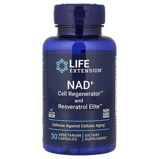 Life Extension, Формула NAD+ Cell Regenerator and Resveratrol Elite, 30 вегетариански капсули