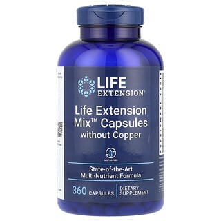 Life Extension, Mezcle las cápsulas sin cobre, 360 cápsulas