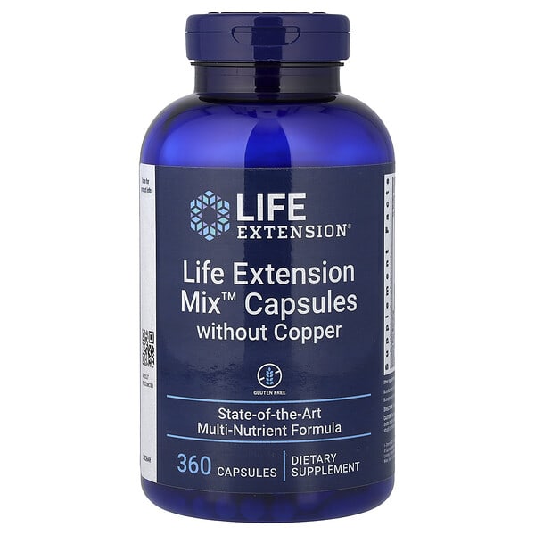 Life Extension, Cápsulas Mix™ sin cobre, 360 cápsulas