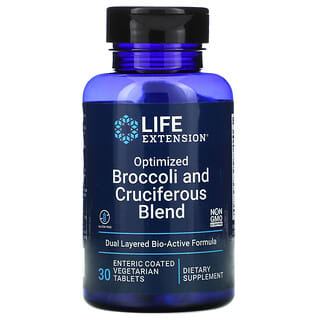 Life Extension, Mistura de Brócolis Otimizado e Crucíferos, 30 Comprimidos com Revestimento Entérico