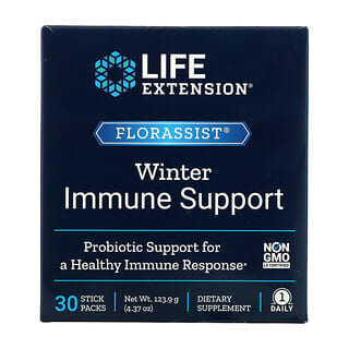 Life Extension, Refuerzo inmunitario de invierno de FLORASSIST, 30 sobres