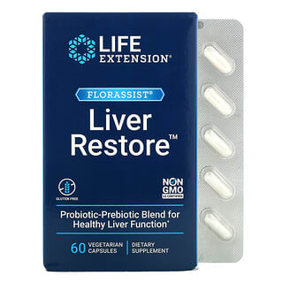 Life Extension‏, FLORASSIST Liver Restore, תוסף לשמירה על בריאות הכבד, 60 כמוסות צמחיות