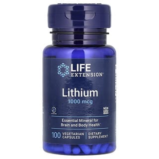 Life Extension, литий, 1000 мкг, 100 вегетарианских капсул