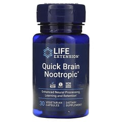لايف إكستانشن‏, منشط الذهن Quick Brain Nootropic‏، 30 كبسولة نباتية