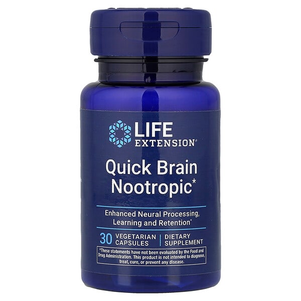 Life Extension, Quick Brain Nootropic, 30 Vegetarian Capsules