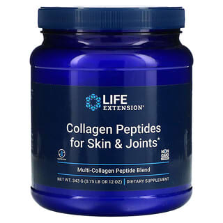 Life Extension, 胶原蛋白肽，适用于皮肤和关节，多胶原蛋白肽混合物，12 盎司（343 克）