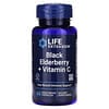 Black Elderberry + Vitamin C, Schwarzer Holunder und Vitamin C, 60 pflanzliche Kapseln