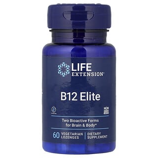 لايف إكستانشن‏, B12 Elite ، 60 قرص استحلاب نباتي (1،000 مكجم لكل قرص استحلاب)
