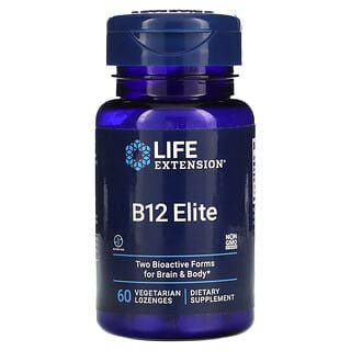 Life Extension, B12 Elite, 60 вегетарианских леденцов