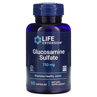 Life Extension, Sulfato de glucosamina, 750 mg, 60 cápsulas