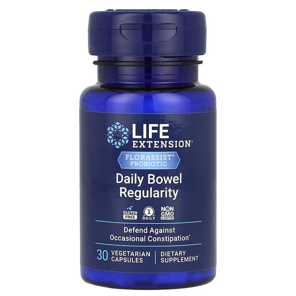 Life Extension, Florassist® 프로바이오틱, 규칙적인 배변 활동, 베지 캡슐 30정(캡슐 1정당 57.5mg)