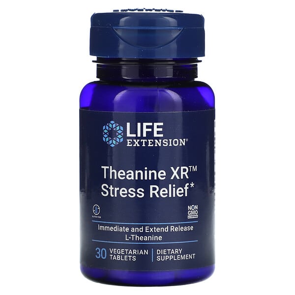 Life Extension, Theanine XR Stress Relief, 30 Vegetarian Tablets