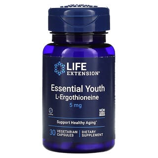 Life Extension, Essential Youth، ل-إرجوثيونين، 5 ملجم، 30 كبسولة نباتية