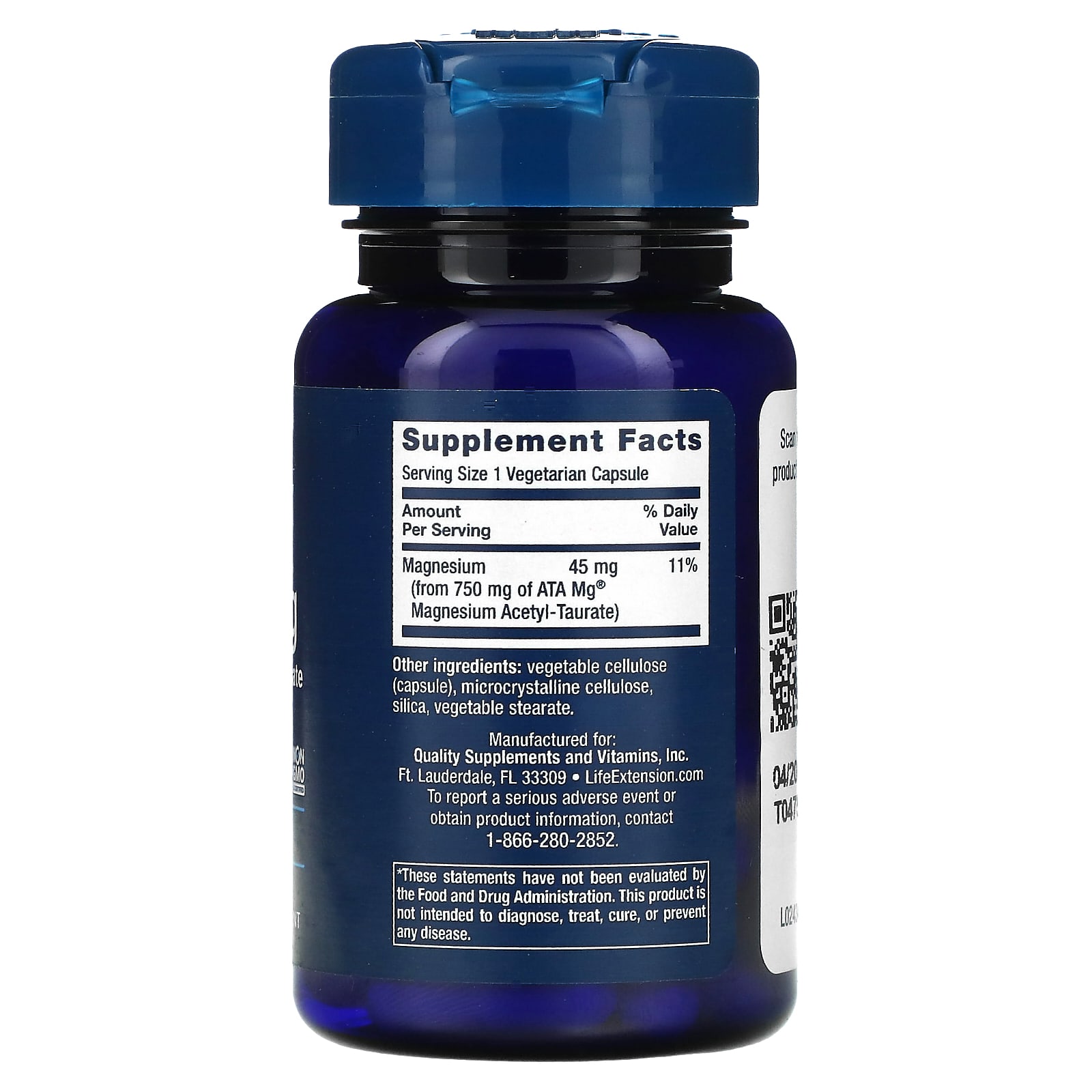 Life Extension, CalmMag, Magnesium Acetyl Taurinate, 30 Vegetarian