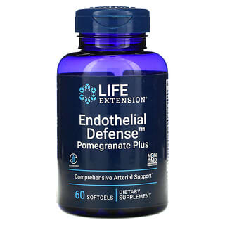 Life Extension, Defesa Endotelial, Romã Plus, 60 Cápsulas Softgel