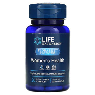 Life Extension, Probiótico FLORASSIST, Salud de la mujer, 30 cápsulas vegetales