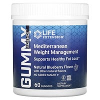 Life Extension, Gummy Science, Mediterranean Weight Management, Natural Blueberry, 60 Gummies