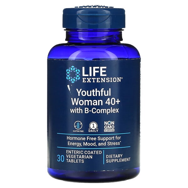 Life Extension, Youthful Woman 40+ with B-Complex, 30 magensaftresistente vegetarische Tabletten