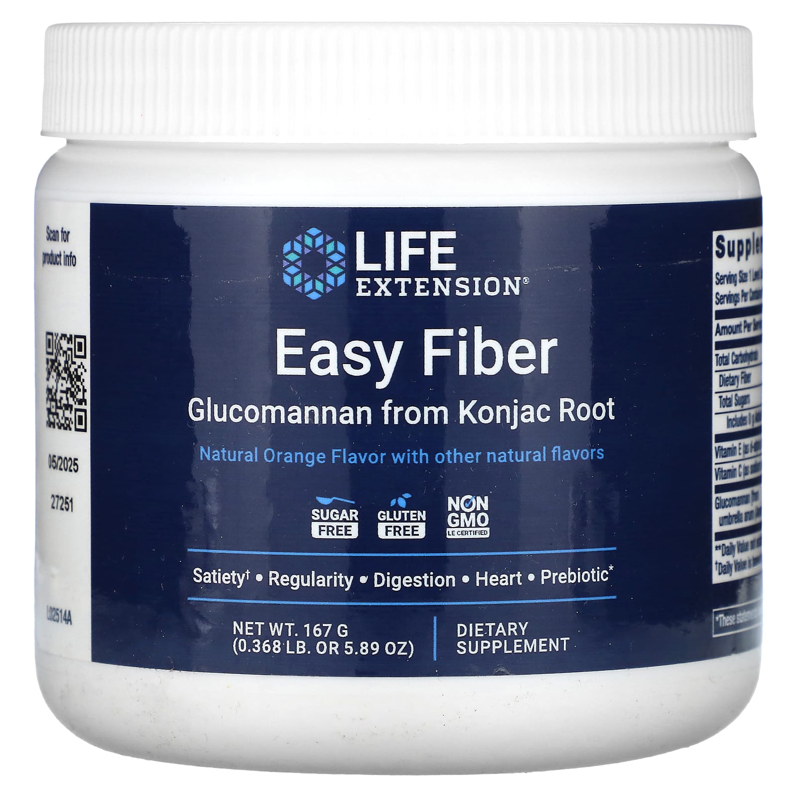 Life Extension, Easy Fiber, 천연 오렌지, 167g(5.89oz)