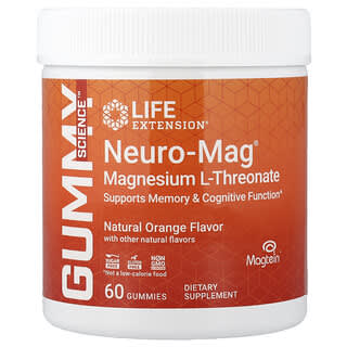 Life Extension, Neuro-Mag®, Magnesium L-Threonate, Natural Orange, 60 Gummies