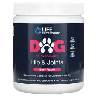 Life Extension, Dog, Hip & Joints, Beef, 90 Soft Chews, 15.9 oz (450 g)