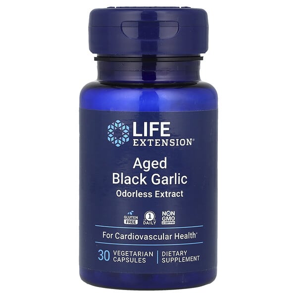 Aged Black Garlic, 30 Vegetarian Capsules (500 mg per Capsule)