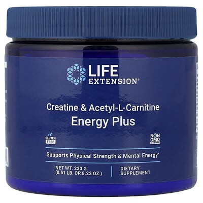Life Extension, Creatine & Acetyl-L-Carnitine, Energy Plus, 0.51 lb (233 g)