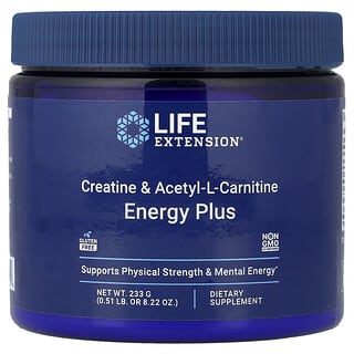 Life Extension, 肌酸和乙酰-L-肉鹼，能量提升，0.51 磅（233 克）