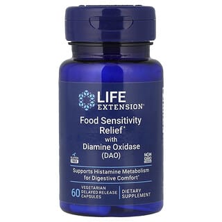 Life Extension, Food Sensitivity Relief with Diamine Oxidase (DAO), 60 Vegetarian Delayed Release Capsules (4.3 mg per Capsule)