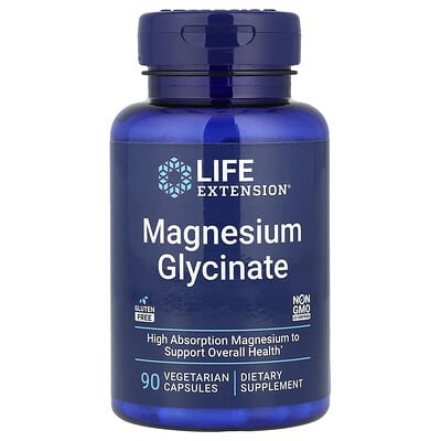 Life Extension, Magnesium Glycinate, 90 Vegetarian Capsules (105 mg per Capsule)