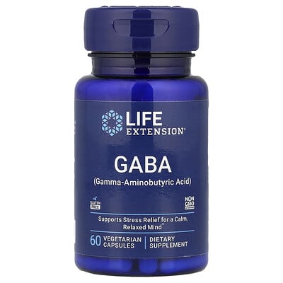Life Extension, GABA, 60 Vegetarian Capsules