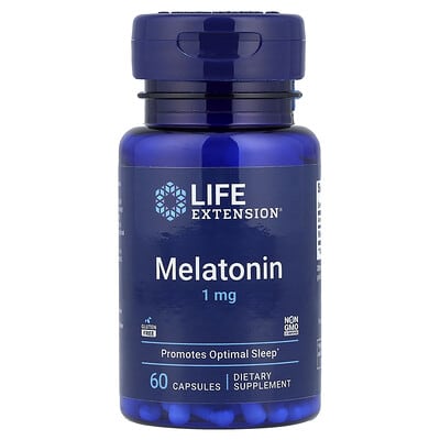 Life Extension, Melatonin, 1 mg, 60 Capsules